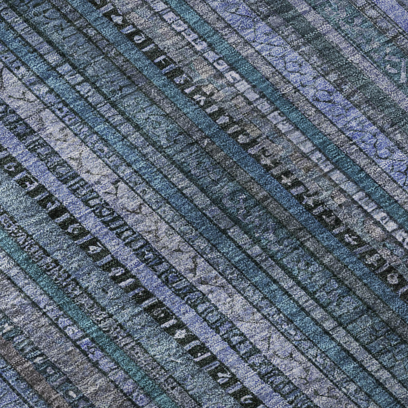 Tapis à rayures Baford AMF1654 lavable à la machine de qualité supérieure, Rond 8 pi