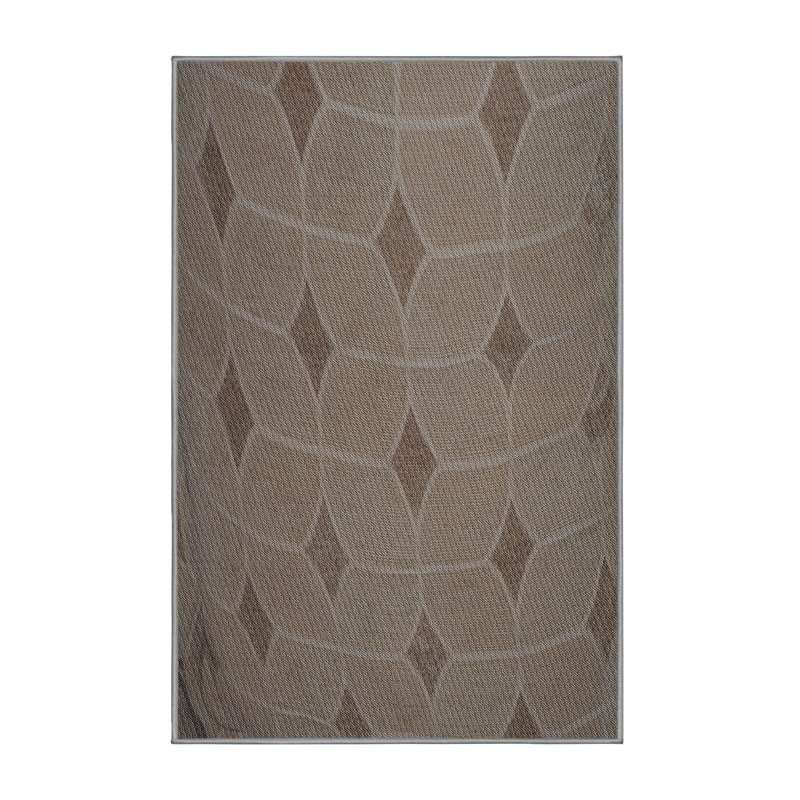Tapis brun à motif géométrique Santa Clara, Rectangle 3 pi x 5 pi