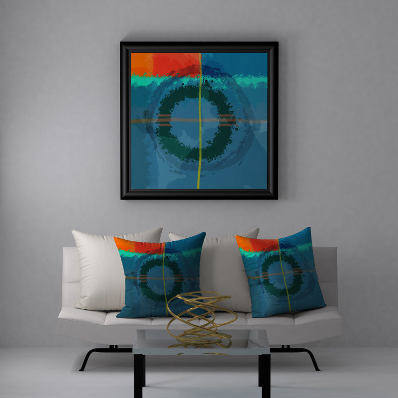 Chic Abstract Reversible Throw Pillow, 18" H x 18" W