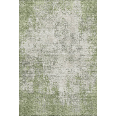 Premium Machine Washable Prisco Green Rug