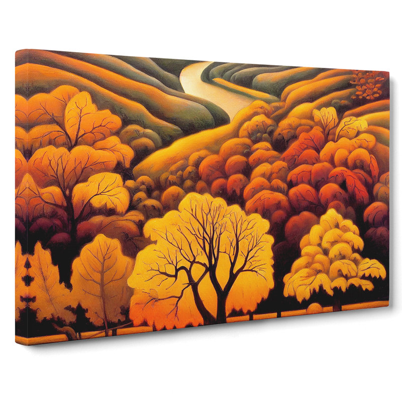 Magical Autumn Forest - Wrapped Canvas Painting, 35cm H x 50cm W x 3cm D