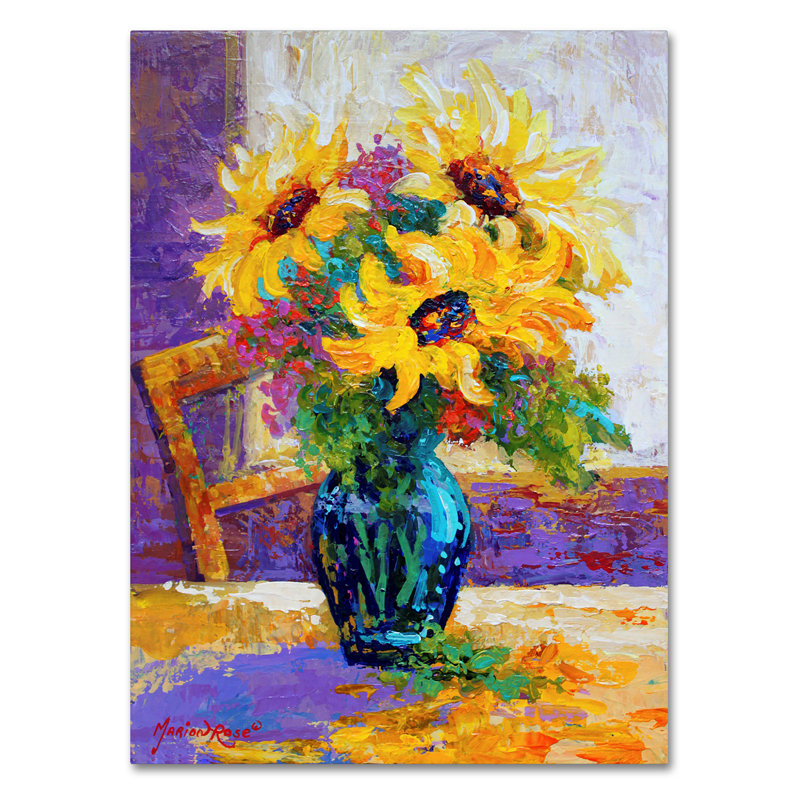 «Floral Study» par Kucera, reproduction sur toile tendue, H 47 po x l 35 po