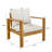 Outdoor Acacia Wood Patio Chair with Cushions (Set of 2)
