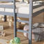 Lit mezzanine double en bois d'hévéa avec échelle-1820197798
