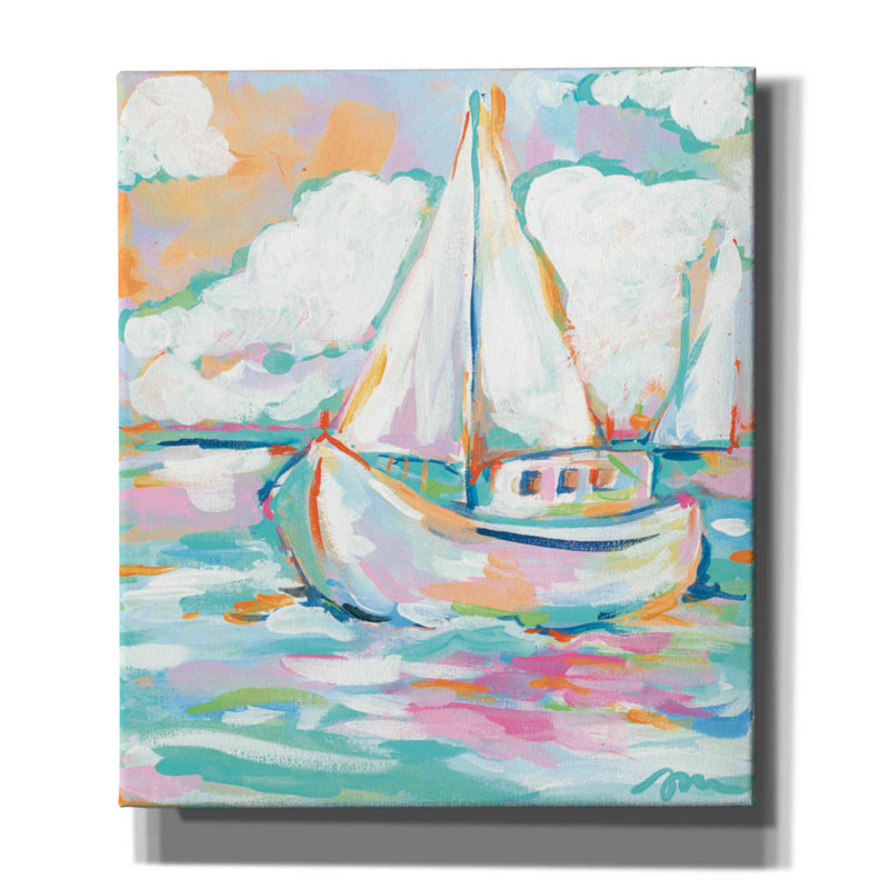 «Pink Sea» par Jessica Mingo, art mural sur toile, H 30 po x l 26 po x P 1,5 po