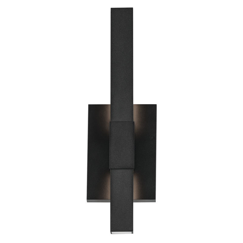 16" Black LED Outdoor Wall Light, 16" H x 5" W x 3.5" D