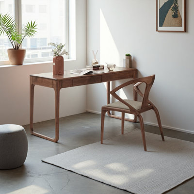 Modern walnut study desk