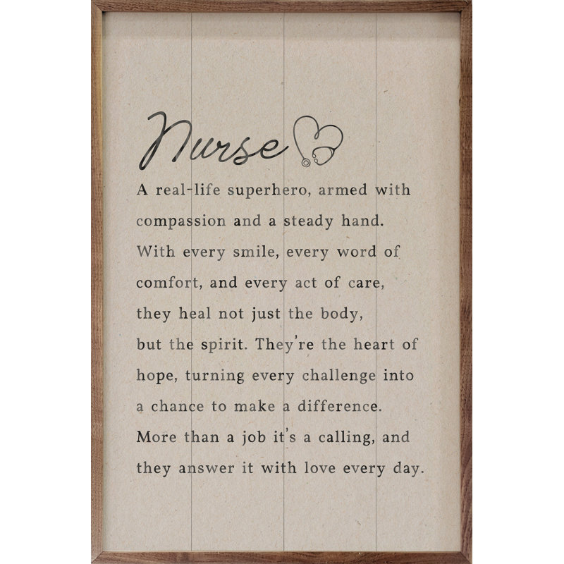 Nurse Definition, H 16 po x l 10 po