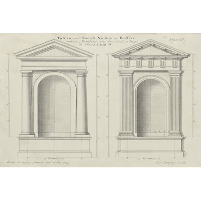Tuscan and Doric Niches 1 Piece Wrapped Canvas Wall Art