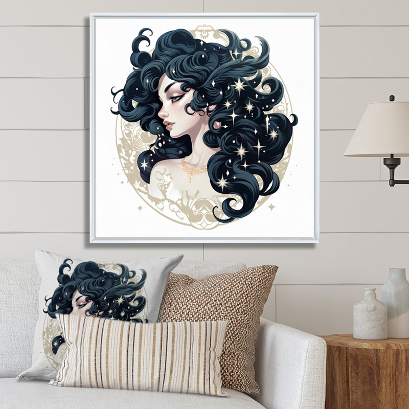 Spiritual Warrior II - Astrology, reproduction d'art sur toile, H 36 po x l 36 po x P 1,5 po, Cadre flottant blanc