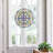 20.5”H Multicolored Round Stained Glass Window Panel