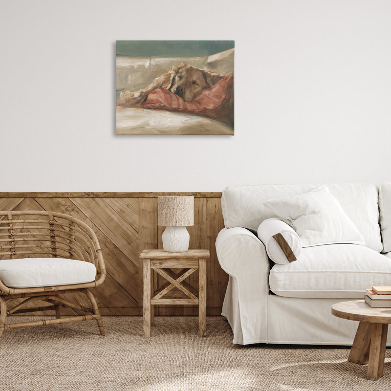 "Comfortable Sleeping Labrador", art mural par Ethan Harper, 24" H x 30" W
