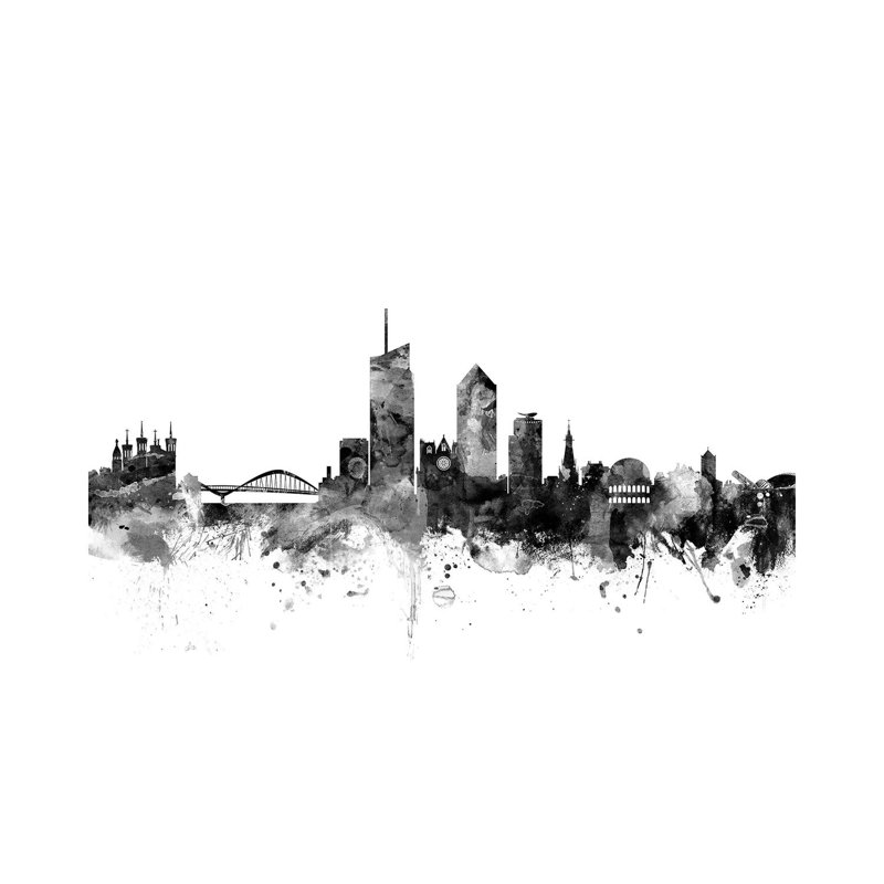 Lyon, France In Black And White by Michael Tompsett - Wrapped Canvas Gallery-Wrapped Canvas Giclée, 30.48 cm H x 45.72 cm W