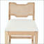 28 Tabouret de bar Farmhouse - Structure en fer avec dossier en rotin naturel et coussin beige