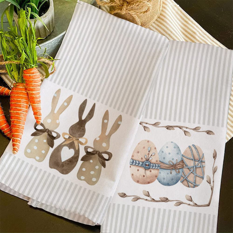 Torchons de cuisine de Pâques pour lapin de Pâques 18 x 26 pouces ultra absorbants