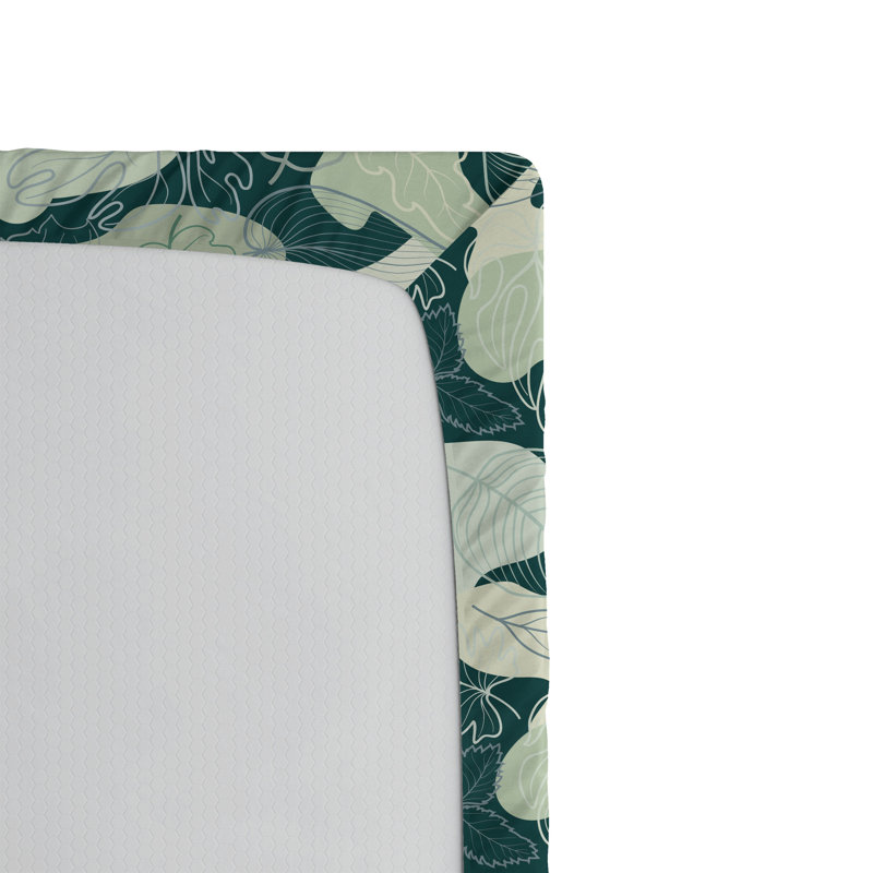Drap-housse Ambesonne, Drap-housse de taille simple, Vert forêt, vert pâle / floral
