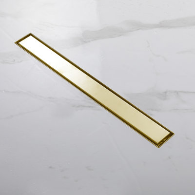 Modern Rectangular Shower Drain With 2 In 1 Tile Insert And Flat Cover Suitable For Bahtroom