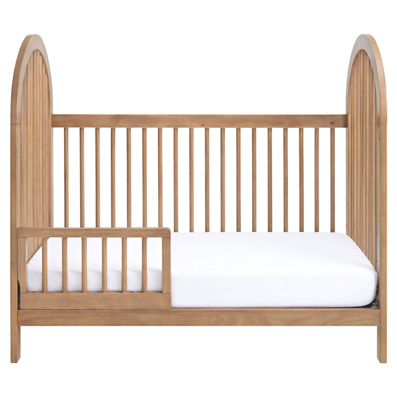 Everlee Island Crib Guard Rail, Honey Wood