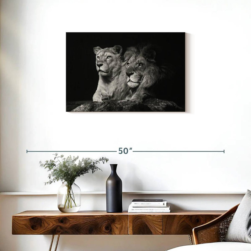 Lion And Lioness Mates Canvas Print, 30" H x 20" W x 1.25" D