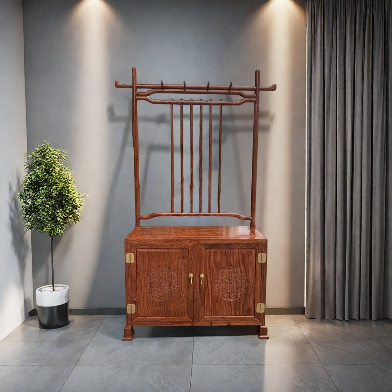 Solid Wood Armoire with Elegant Grain