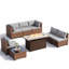 Ensemble de conversation modulaire pour l'extérieur avec coussins-1666928-231178048