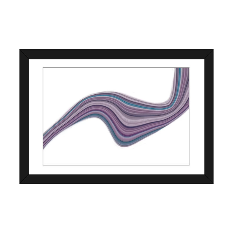 "fluid mauve" , impression sur toile tendue, H 24 po x l 32 po x P 1 po, Papier beaux-arts encadré noir, Blanc