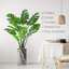 Arbre artificiel dans un pot de fleurs moderne, décoration d'arbre en soie artificielle Monstera (pot et arbre)