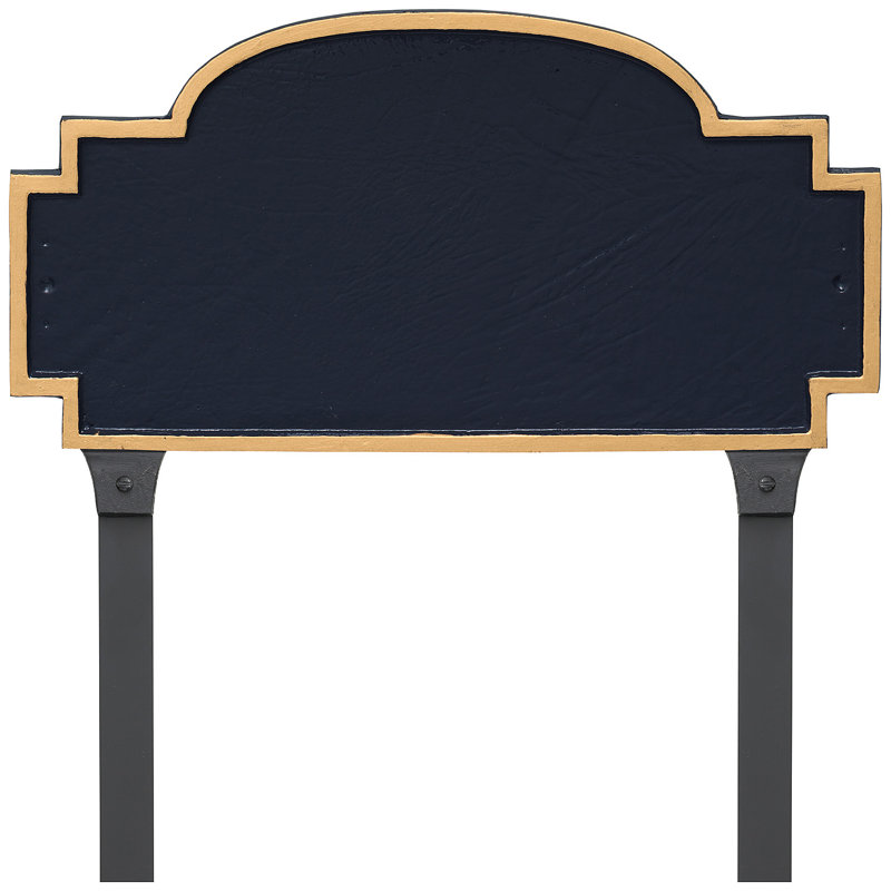 Chesterfield 2-Line Lawn Address Sign, Chocolate/Gold, Yes