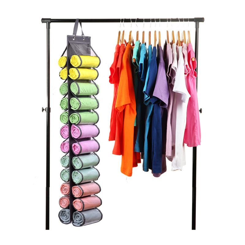 Porte-rouleau pliable pour vêtements, Gris