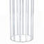Table de salle à manger ovale en verre trempé avec base double colonne argentée (71 po, sièges 6-8)-231700888