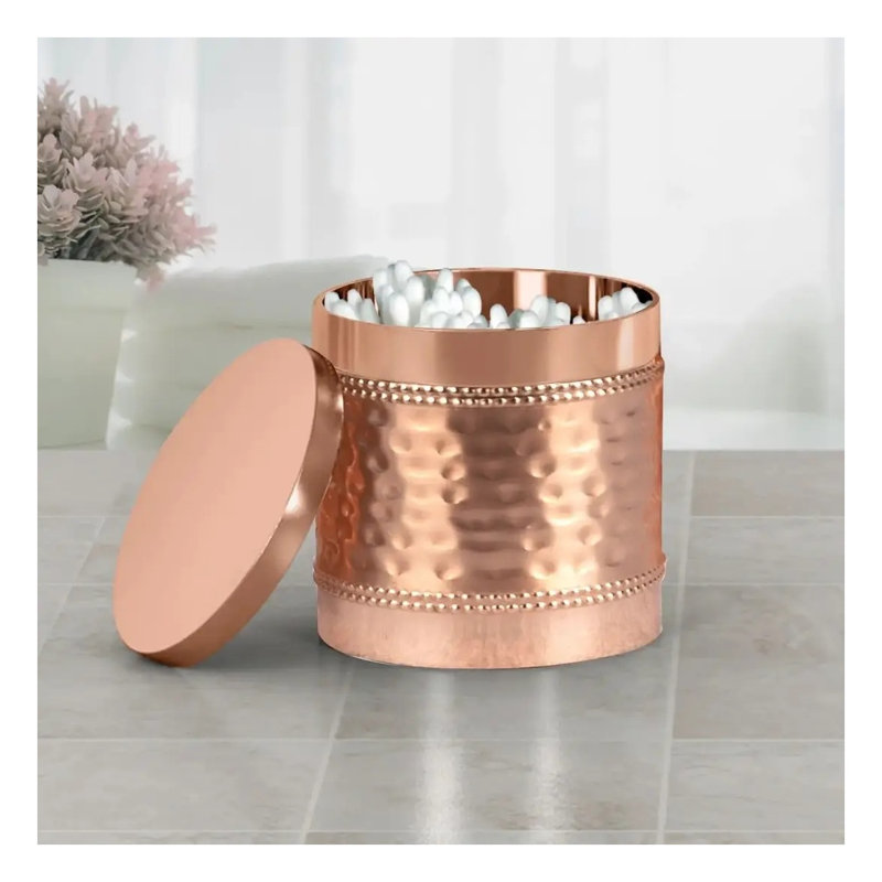 Meuble-lavabo en cuivre et acier inoxydable pour coton-tige et articles de toilette essentiels