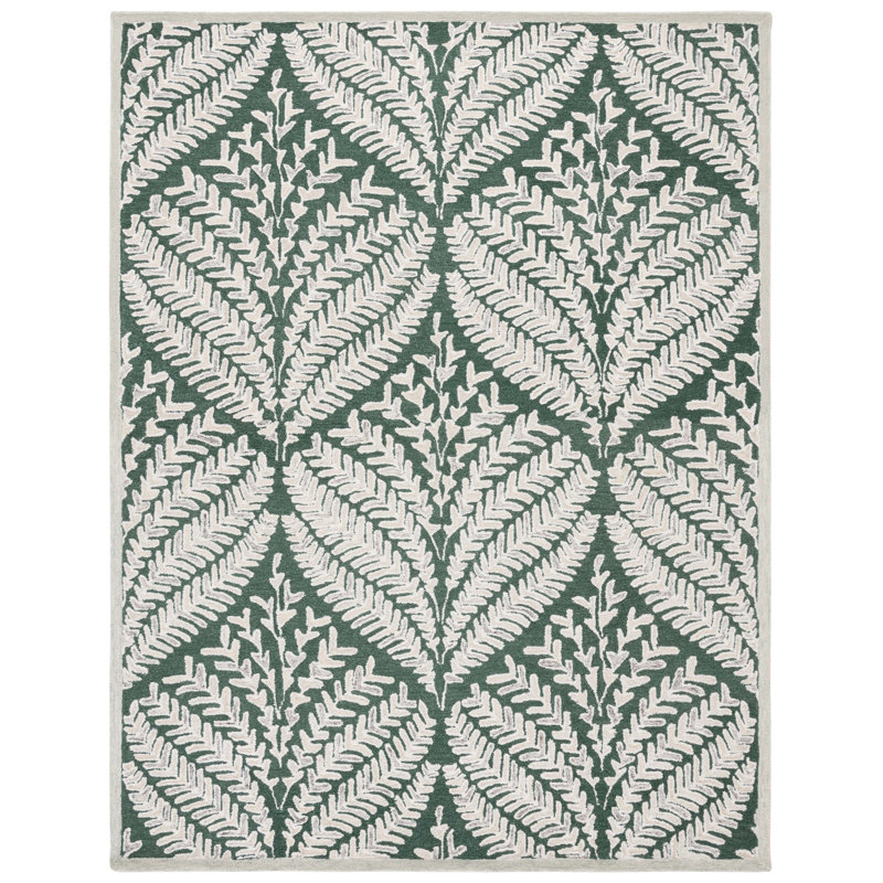 Jahwan Hand Tufted Wool Floral Rug, Rectangle 11' x 15'