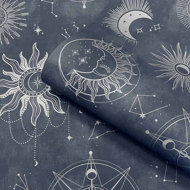 10.05m x 53cm Matte Wallpaper Roll, Navy Silver