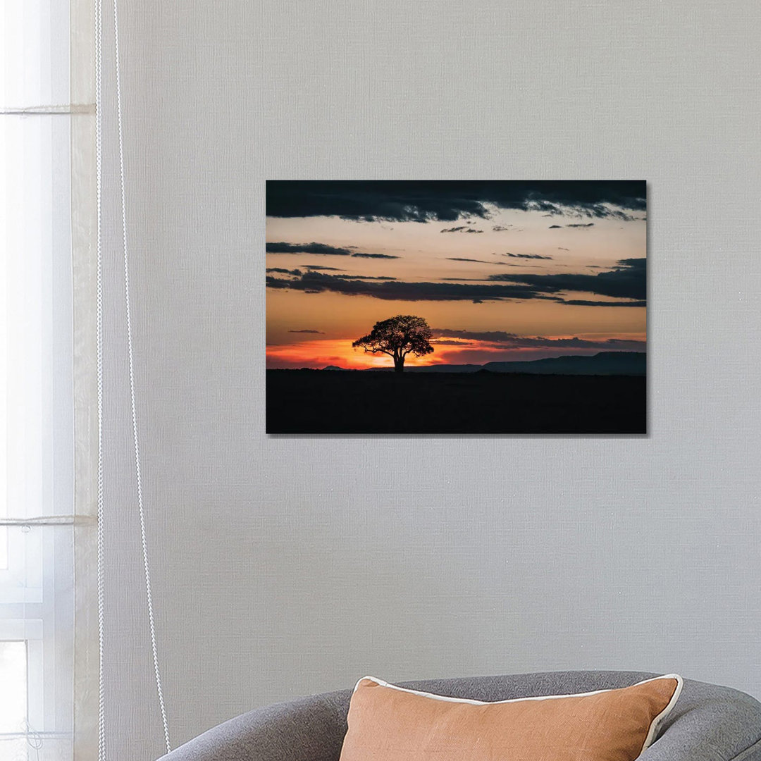 Mara-Landschaft bei Sonnenuntergang von Jane Rix - Galerie- Giclée auf Leinwand