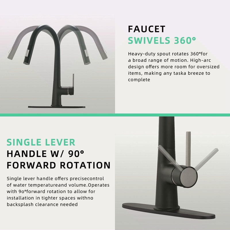 Robinet de cuisine escamotable à poignée simple