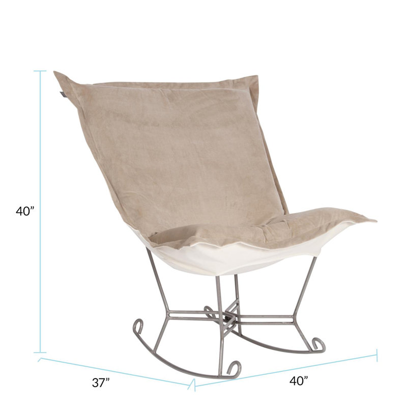 Azaria Metal Rocking Chair, Titanium, Bella Sand