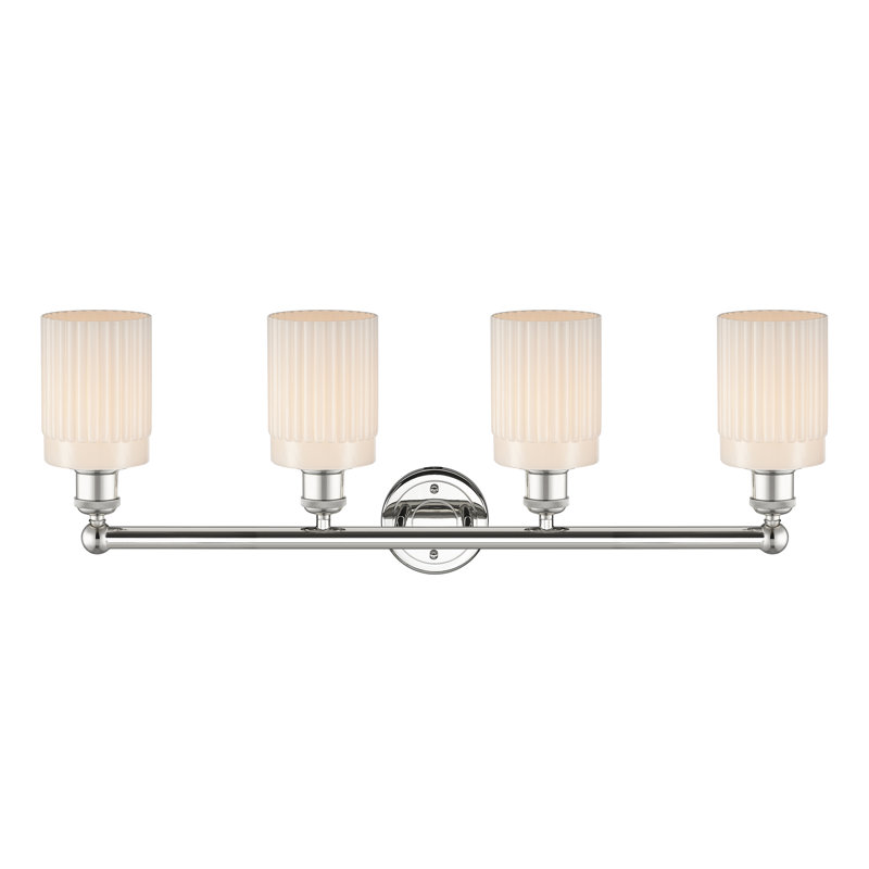 Kamena 4 - Light Dimmable Vanity Light, Matte White, Polished Nickel