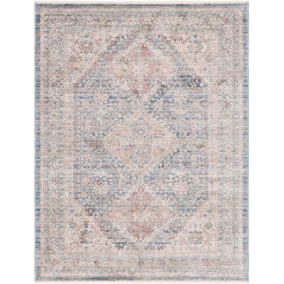 Tapis bleu / beige Araya