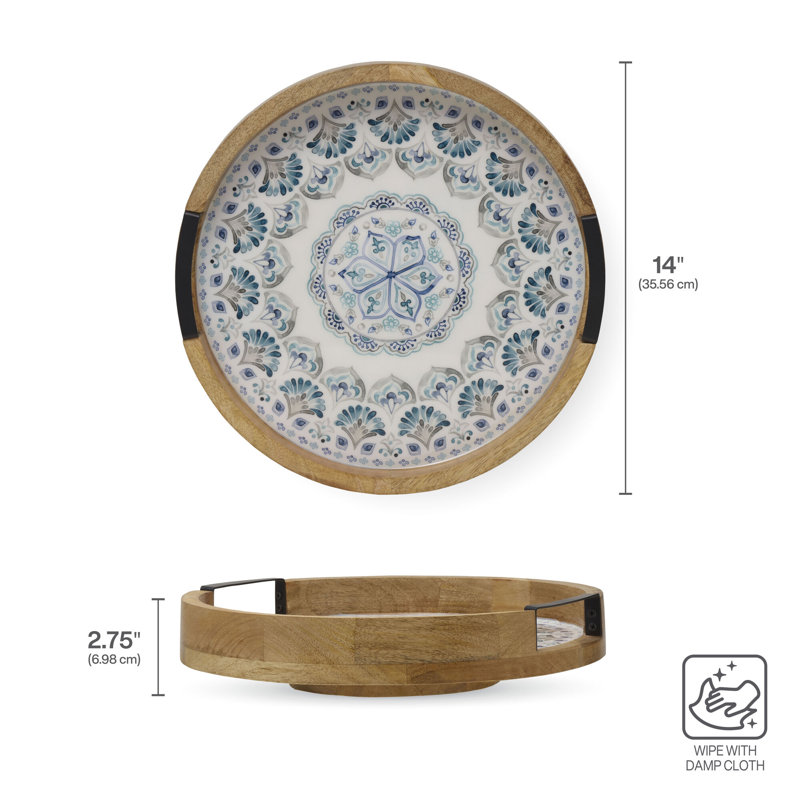 Gourmet Basics By Mikasa Addison Lazy Susan Serving Tray, 14 Inch, Multicolored