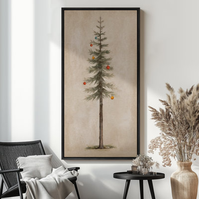 Arbre de Noël minimaliste avec décorations verticales de vacances, très grandes photos, impression sur toile encadrée