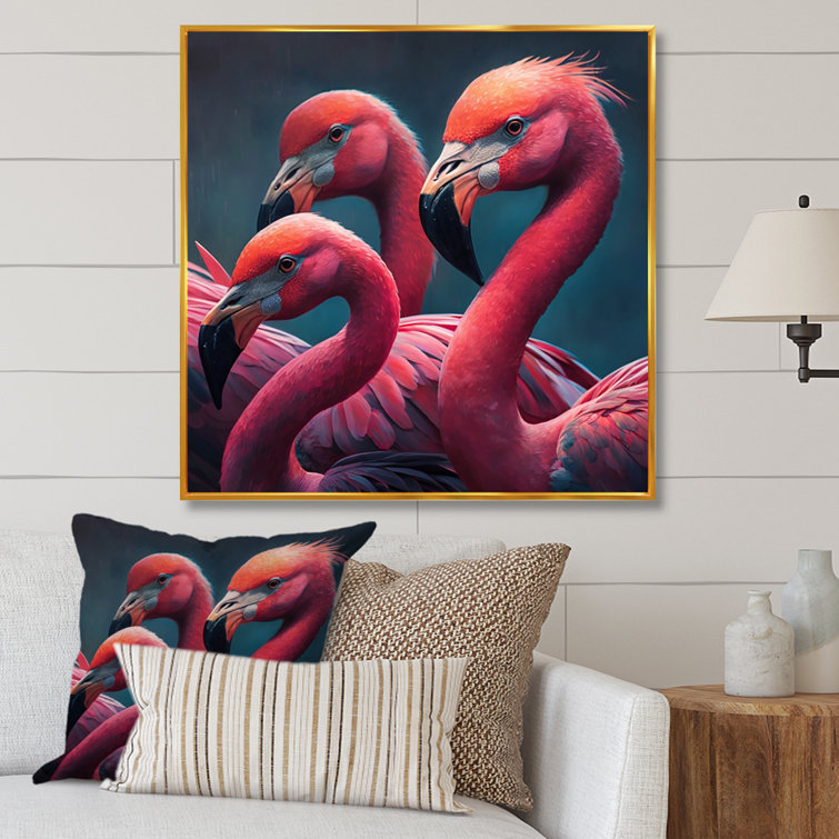 Rainbow Flamingo 1 Watercolor Canvas Wooden Wall Art