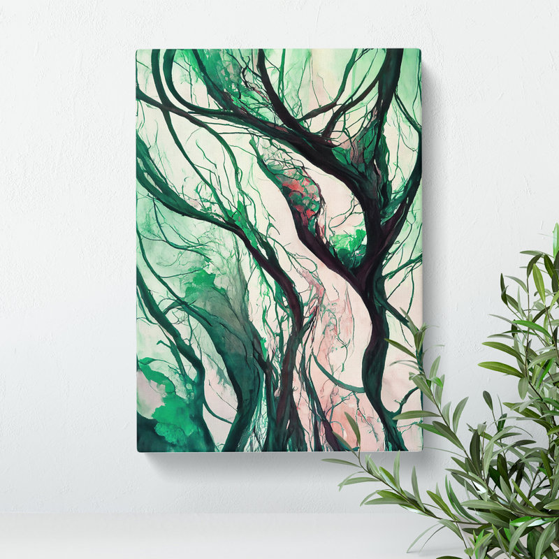 The Abstract Trees No.1 - Wall Art, Wrapped Canvas, 50cm H x 35cm W, No Matte
