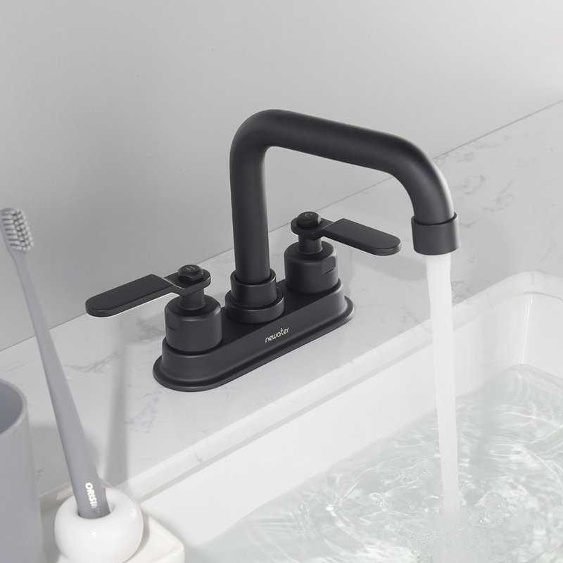 Centerset 2-Handle Bathroom Faucet with Drain Assembly, Matte Black