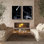 Art mural encadré, rétro, antique, classique pour chambre à coucher - 2 panneaux