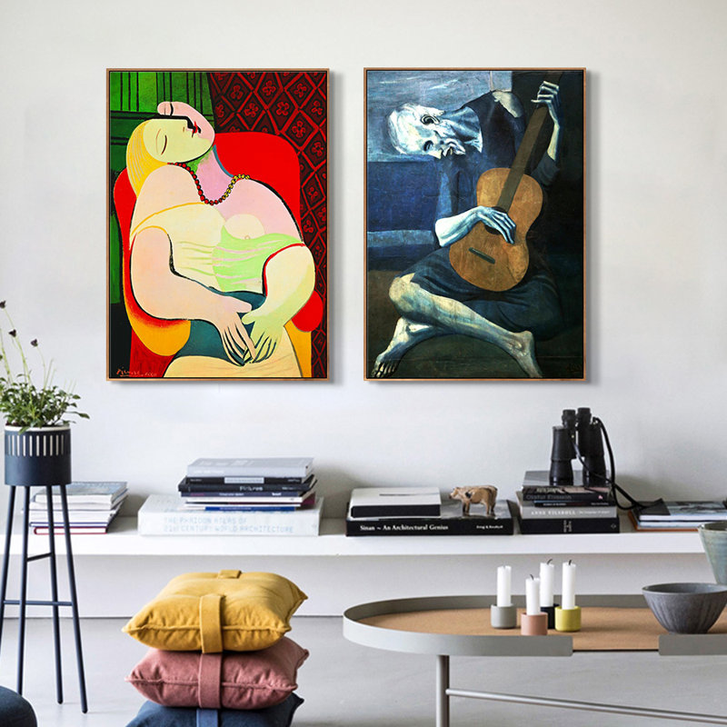 Ensemble de 2 toiles encadrées par Pablo Picasso Wall Art Series # 26 Living Office Home Decorations
