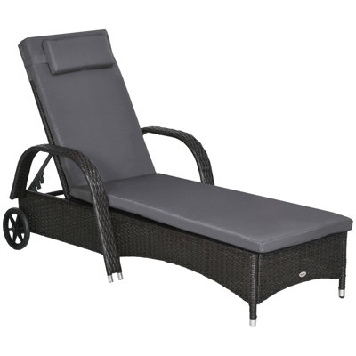 Chaise longue d'extérieur en osier Sharonn