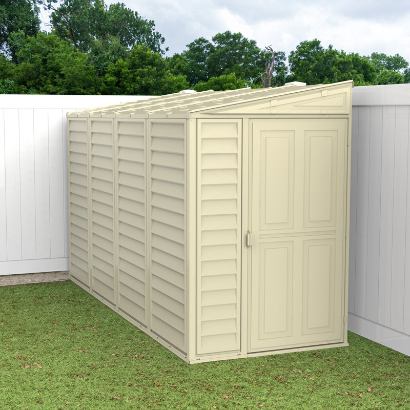 Duramax 4x10 Beige Vinyl Resin Outdoor Storage Shed with Foundation Kit