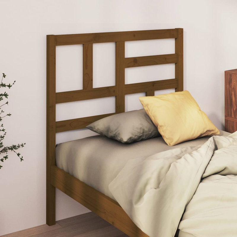 Bassilly Solid Wood Headboard, Brown, Small Single (2'6)