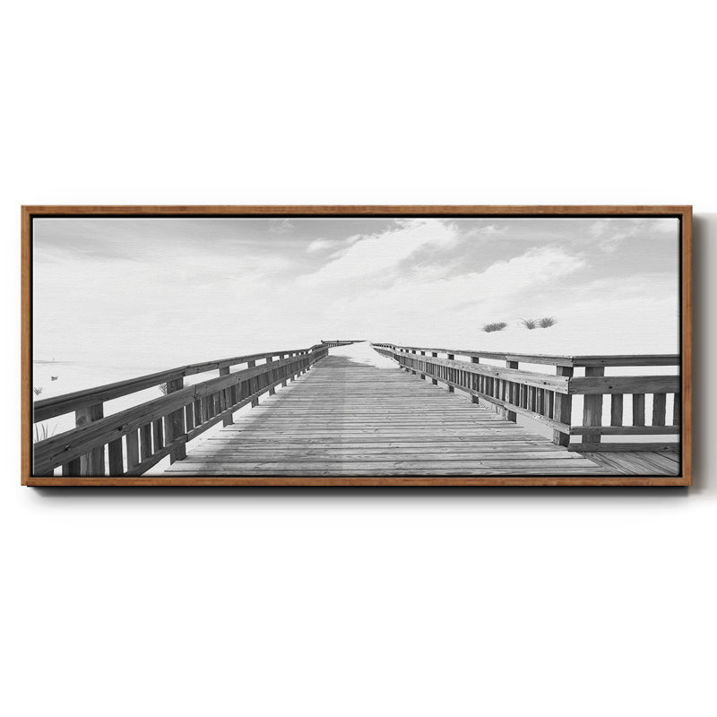 Beach- Framed Canvas 129398GGWC, Noyer, H 12 po x l 30 po x P 1,5 po