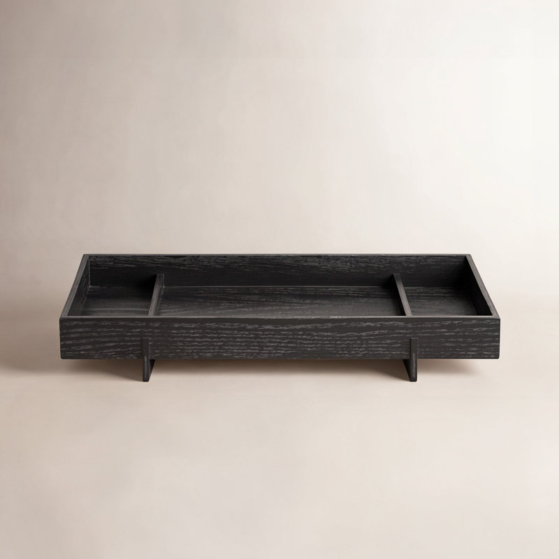 Abento Hardwood Tray, 3.34" H x 19.68" W x 11.81" D, Black